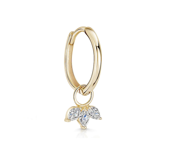 Marquise diamond hoop