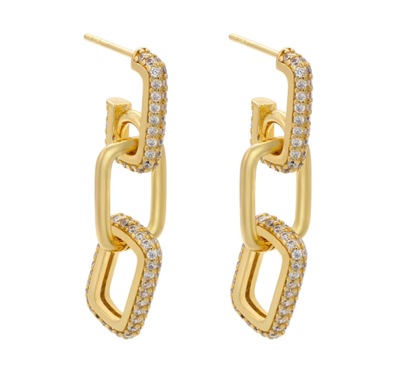 Triple link earrings