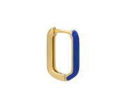 Ellipse enamel dark blue - prostokątne, kolczyki kółka z granatową emalią