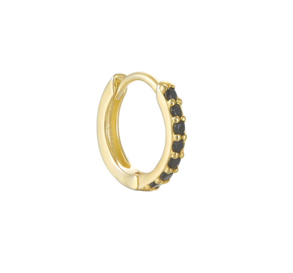 Black zircon hoop L