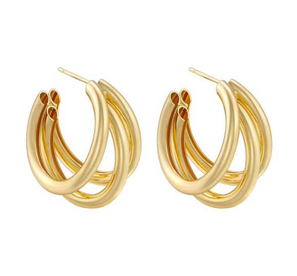 Triple hoop stud