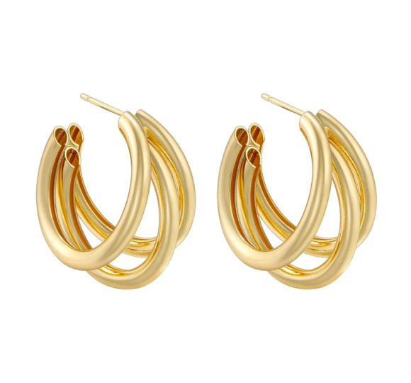 Triple hoop stud