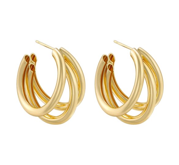 Triple hoop stud
