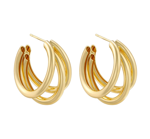 Triple hoop stud