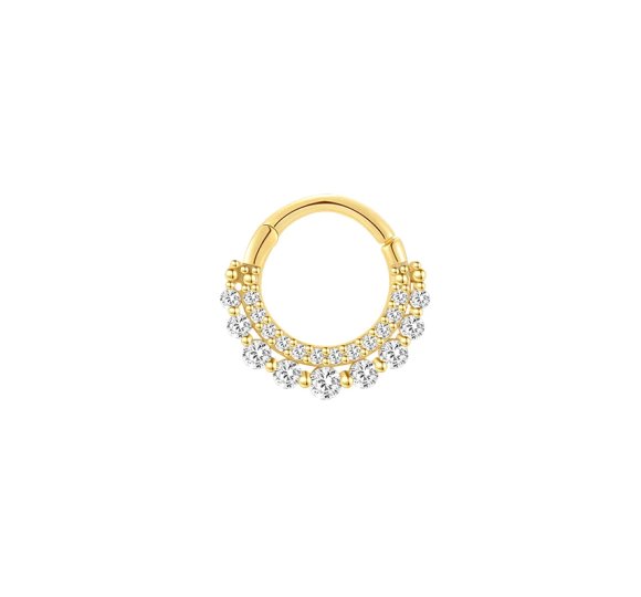 Sparkling daith hoop - pozłacany kolczyk piercingowy, kółko