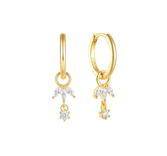 Marquise hoop earrings