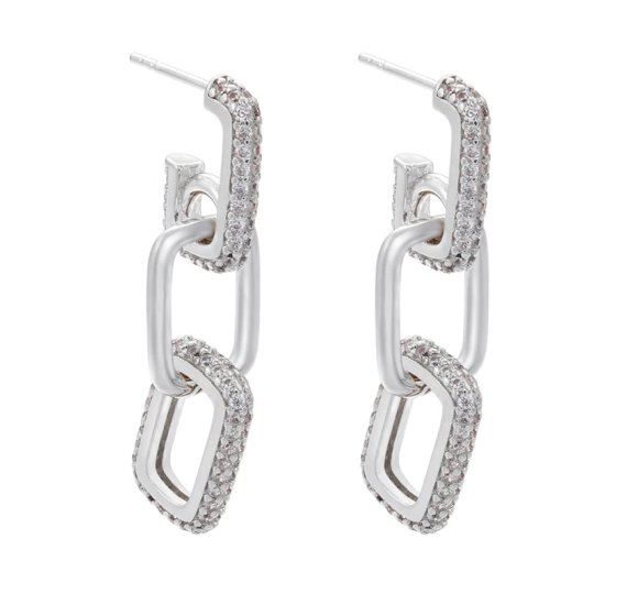 Triple link earrings