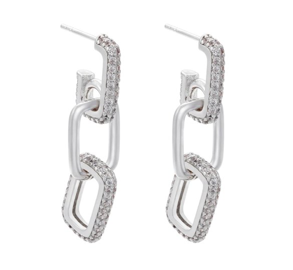 Triple link earrings