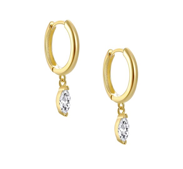 Crystal marquise huggie