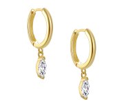 Crystal marquise huggie