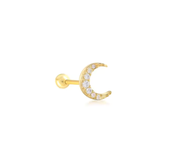 Crescent moon piercing