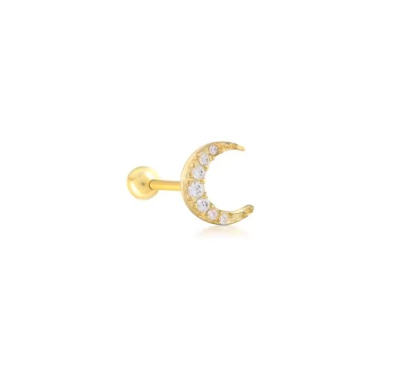Crescent moon piercing