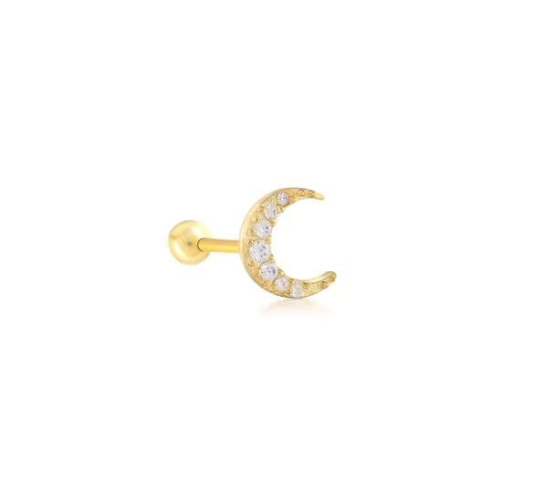 Crescent moon piercing