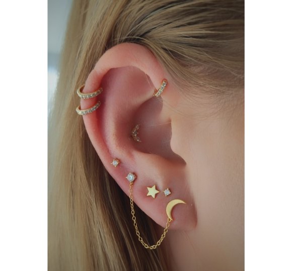 White zircon hoop S